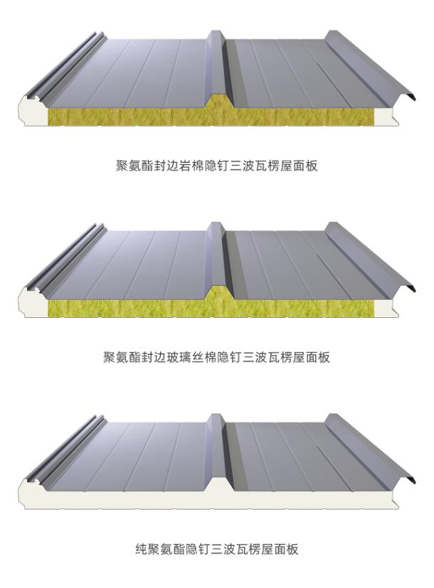 Polyurethane roof panel - Three wave corrugated roof panel