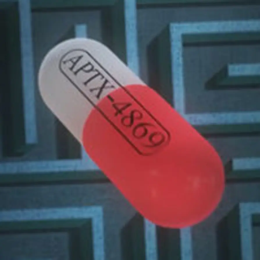 Ticking Tension: Unraveling The Time Bombed Skyscraper 5 Mysterious vial labeled APTX 4869