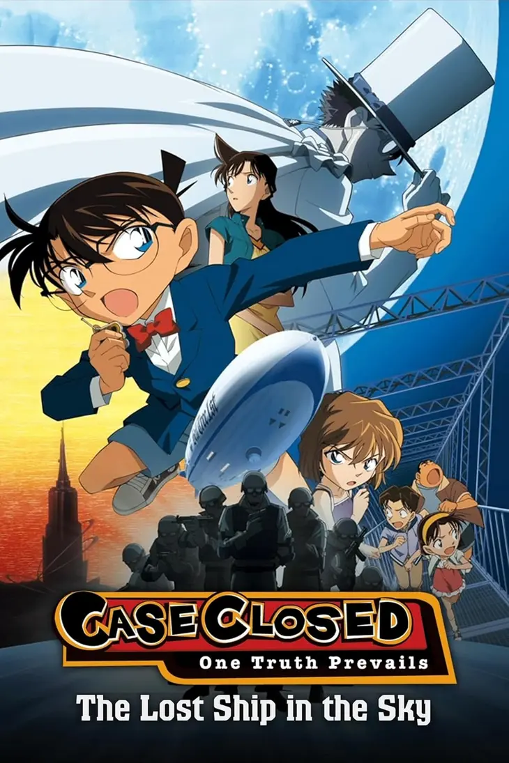 Reviewing the Airship Ambush in Detective Conan: The Lost Ship in the Sky 3 Movie poster of sky adventure
